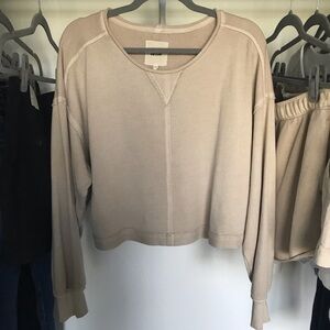 Aerie Women's Beige Crew Neck Sweatshirt size small